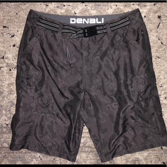 Denali Shorts Nwot Denali Mens Polyester Shorts W Belt Grey Pxl